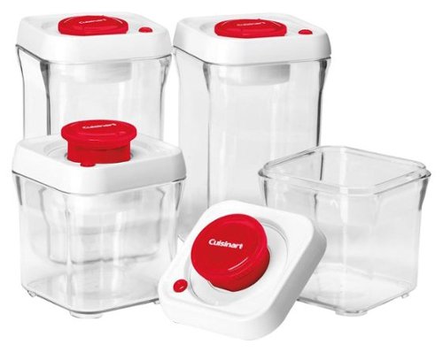  Cuisinart - FreshEdge 8-Piece Vacuum-Seal Food Storage System - Red