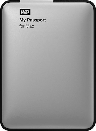  WD - My Passport for Mac 500GB External USB 3.0 Portable Hard Drive - Silver