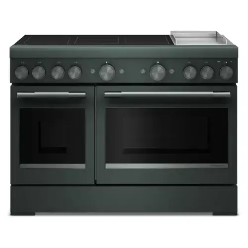 Front. KitchenAid - 6.3 Cu. Ft. Freestanding Double Oven Electric Range with Griddle - Juniper.