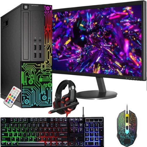 Dell - Refurbished Excellent - OptiPlex RGB Desktop PC Combo, Intel i7 up to 3.9GHz, 16GB RAM, 512GB SSD, New 24'' Monitor, WiFi 6 & BT, Win11 Pro - Black-Front_Standard 