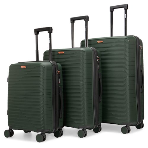 Bobcat - Excavator 3 Piece Expandable Hardside Spinner Luggage Set with TSA Lock - Deep Forest-Front_Standard 