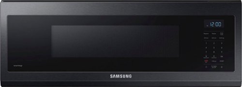  Samsung - 1.1 cu. ft. Smart SLIM Over-the-Range Microwave with 400 CFM Ventilation - Matte Black Steel