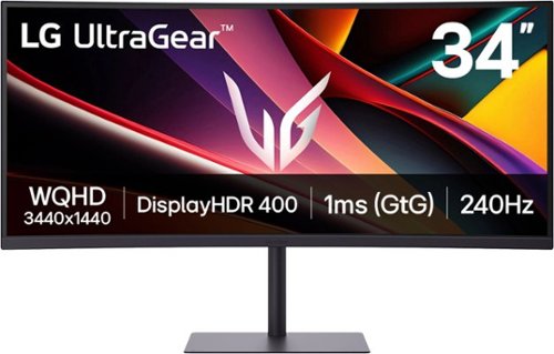 LG - UltraGear 34" WQHD 240Hz 1ms FreeSync Premium Gaming Monitor with DisplayHDR 400 (HDMI, DisplayPort, USB-C) - Black