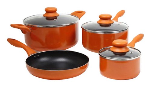  Gibson - Colorsplash Branston 7-Piece Cookware Set - Orange