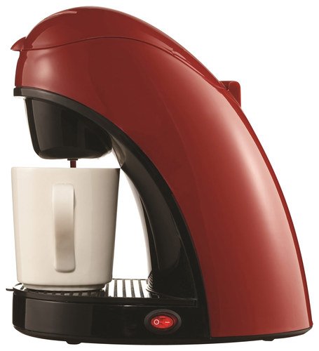  Brentwood - Single-Cup Coffeemaker - Red/Black