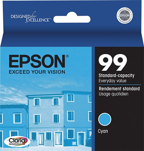 Epson - 99 Standard Capacity - Ink Cartridge - Cyan-Front_Standard 