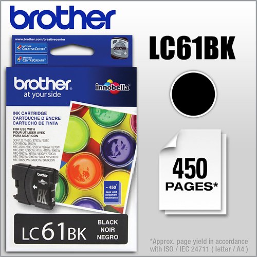  Brother - LC61BK Standard-Yield Ink Cartridge - Black