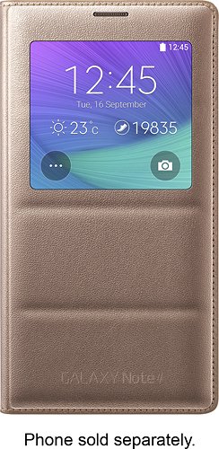  S-View Flip Cover for Samsung Galaxy Note 4 Cell Phones - Bronze Gold