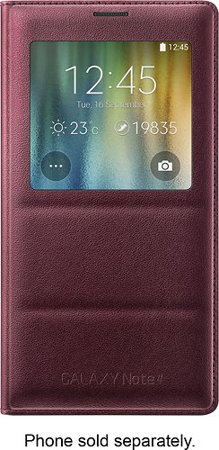  S-View Flip Cover for Samsung Galaxy Note 4 Cell Phones - Plum Red