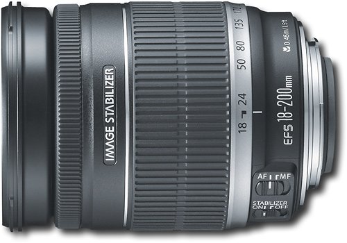  Canon - EF-S 18-200mm f/3.5-5.6 IS Standard Zoom Lens - Black