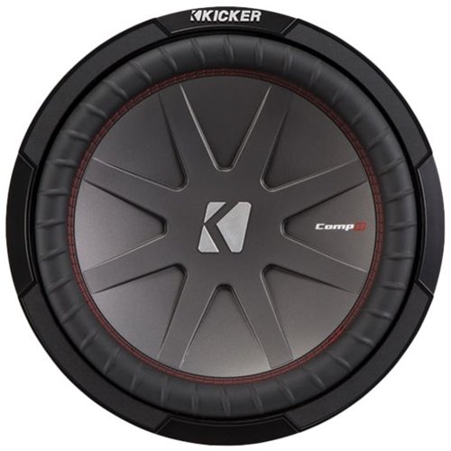 KICKER - CompR 12" Single-Voice-Coil 4-Ohm Subwoofer - Black-Front_Standard 