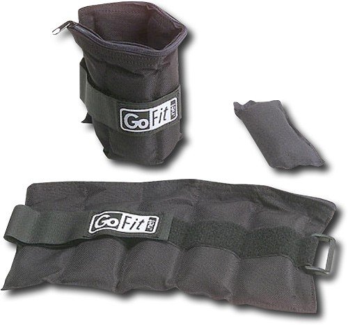 GoFit - 5-lb. Ankle Weights (2-Pack) - Black-Front_Standard 