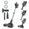 MOOSOO - Lightweight Cordless Vacuum, 36Kpa Powerful Suction, 55 mins runtime, Stick Vacuum for Hard Floor Carpet Pet Hair - Black&Silver-Front_Standard