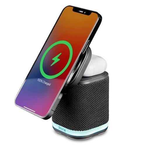 iHome Power Tower Dual Wireless Bluetooth Charging Speaker with Mood Light - Dark Gray WHERE TO BUY