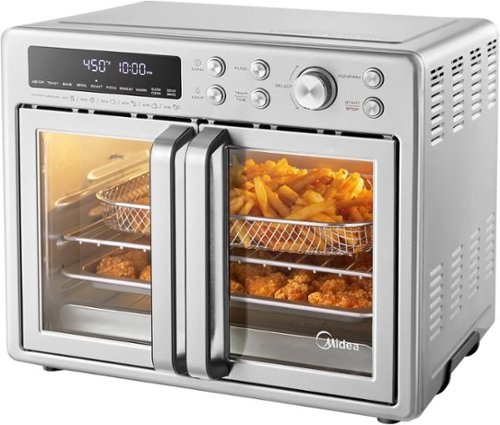 Midea - Flexify French Door Air Fryer, Pizza Oven and Toaster Oven, New - Stainless Steel-Front_Standard 