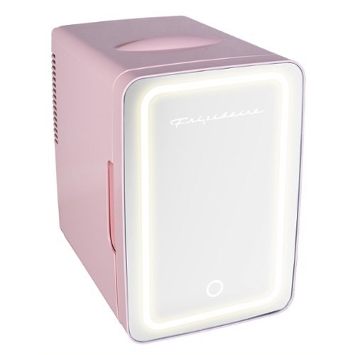 Frigidaire - 6.5-L 9-Can Mini Portable Personal Fridge with Lighted Mirror Door - Pink-Front_Standard 
