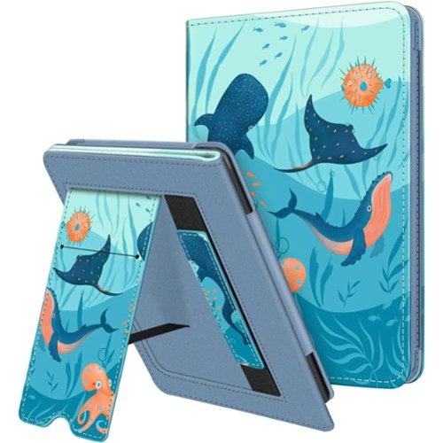 Kitcheniva - PU Leather Stand Case For 6 Inch All New Kindle 11th Gen 2024 2022 - Blue Ocean-Front_Standard 