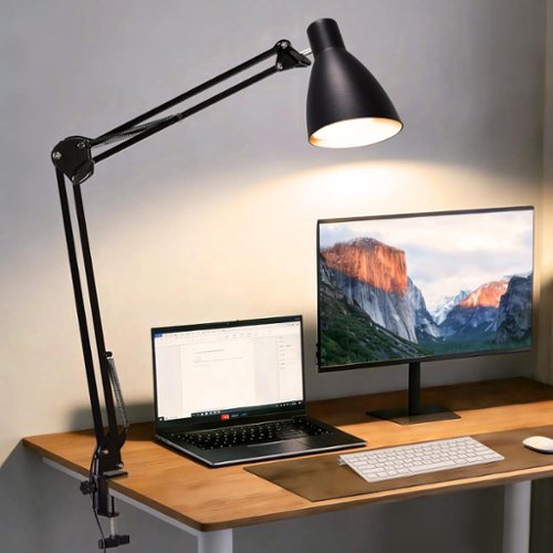 Dazzed Corner LED Desk Lamp,Metal Swing Arm Architect Lamps Black