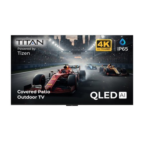 Titan - S100 QLED 43 Inch Covered Patio Smart Outdoor TV, IP65 Weatherproof, 4K HD Tizen AI OS, 800 Nits, HDR10+-Front_Standard 