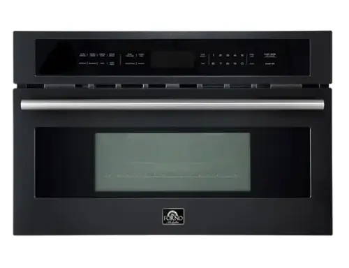 Front. Forno Appliances - Oliena Espresso 1.6 cu. ft. Built-in 1750W Compact Convection Oven and 1000W Microwave Combo with Sensor Cooking - Black.