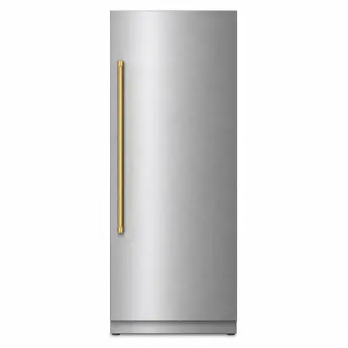 Front. Kucht - KUCHT Professional 24 in. Built-In Freezer in Custom Panel Ready - Stainless Steel Panel and Gold Handle Included - Stainless Steel  and Gold.