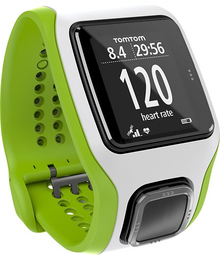  TomTom - Runner Cardio GPS Watch - Green/White