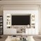 FUFU & GAGA - Entertainment Center with Surround Design for 75 Inch TVs, Media Console with Adjustable Lighting Cable Management - White-Front_Standard