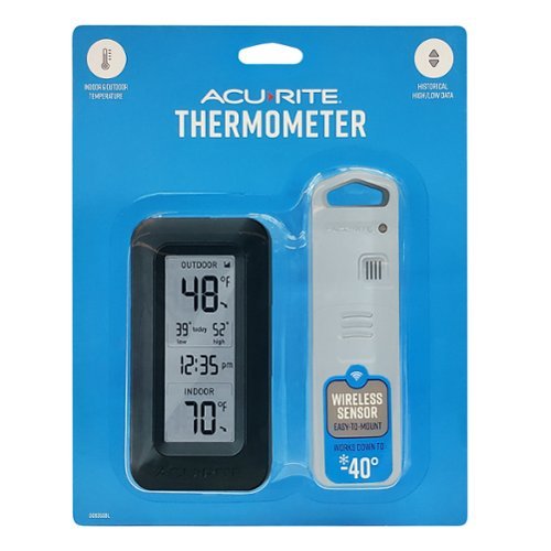 AcuRite Wireless Digital Thermometer for Indoor and Outdoor Temperature with Clock - White/Black HOW TO BUY