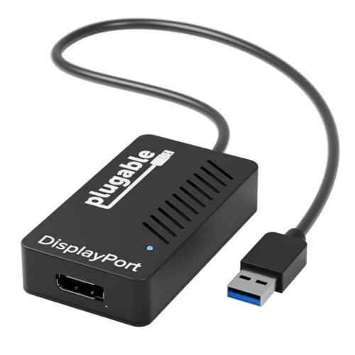 Plugable - USB 3.0 to DisplayPort 4K DisplayLink Video Graphics Adapter for Multiple Monitors up to 3840x2160 - Black-Front_Standard 