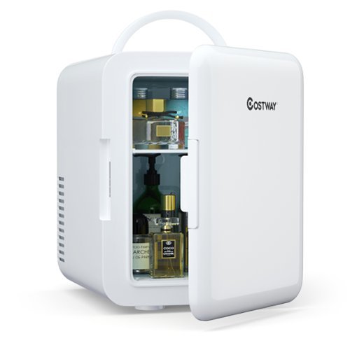 Costway - 4 Liter Mini Fridge Portable Cooler Warmer Makeup Skincare Refrigerator - White