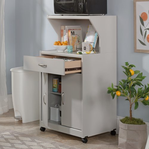 Sauder - Microwave/Kitchen Cart - Modern Grey-Left_Standard 