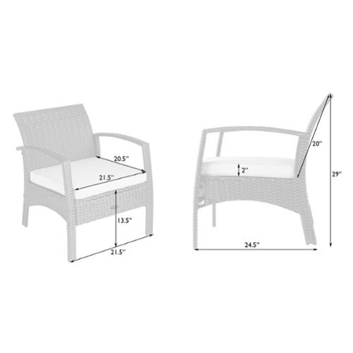 Patio Sense - Bondi Armchair All Weather Lightweight Outdoor Seating Wicker Low Maintenance Khaki Cushion Included - mocha-Alt_View_Standard_24 