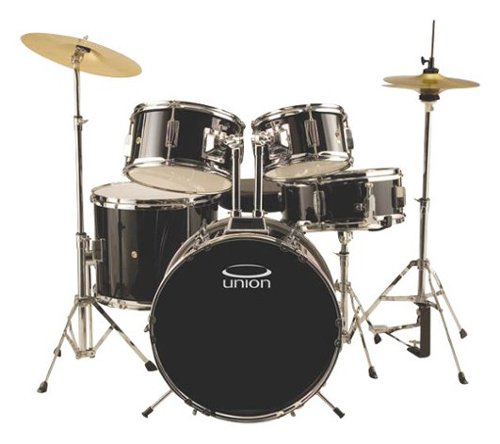 Union Drums - UJ5 5-Piece Drum Set - Black-Front_Standard 