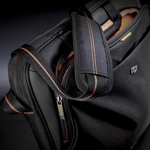Solo New York Ace Slim Briefcase for 15.6 Laptop - Black/Orange WHERE TO BUY