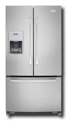  Whirlpool - 19.9 Cu. Ft. French Door Refrigerator with Thru-the-Door Ice and Water - Monochromatic Stainless-Steel
