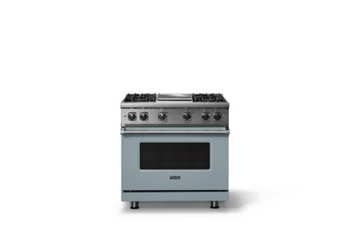 Viking - 5.1 Cu. Ft. 36"W Freestanding LP Gas Sealed 4 Burner Range with Griddle - November Sky-Front_Standard 