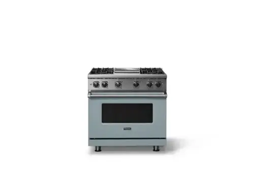 Front. Viking - 5.1 Cu. Ft. 36"W Freestanding LP Gas Sealed 4 Burner Range with Griddle - November Sky.