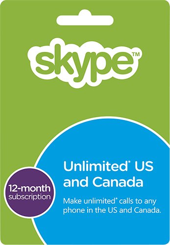  Skype - 12-Month Subscription Card - Green