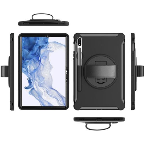 SaharaCase PROTECTION Hand Strap Series Case for Samsung Galaxy Tab S8 - Black WORLDWIDE DELIVERY