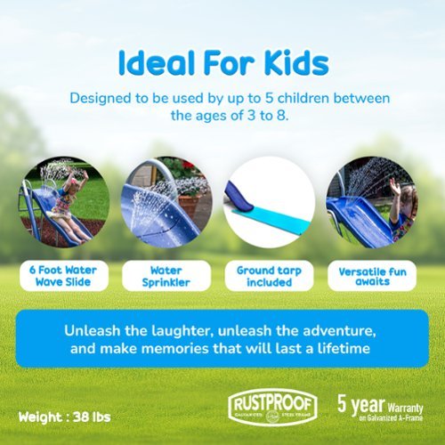 XDP Recreation 6 Foot Water Wave Slide Plus, Built In Adjustable