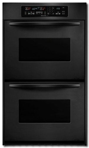 KitchenAid - 24" Built-In Double Electric Convection Wall Oven - Black-Front_Standard 