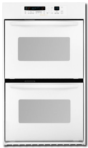 KitchenAid - 24" Built-In Double Electric Convection Wall Oven - White on white-Front_Standard 
