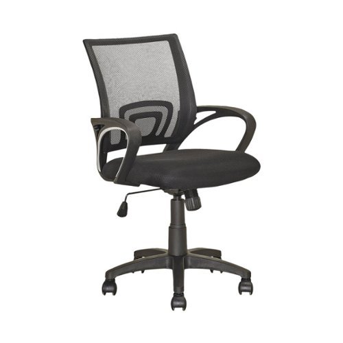Image of CorLiving - 5-Pointed Star Linen Fabric Office Chair - Black
