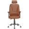 CorLiving - 5-Pointed Star Foam and Leatherette Executive Chair - Light Brown-Front_Standard