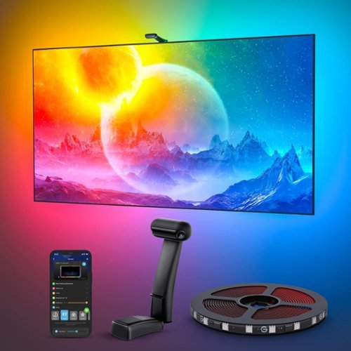 Govee - Envisual TV Backlight T2 with Dual Cameras, 16.4ft RGBIC Wi-Fi LED Backlights for 75-85 inch TVs-Front_Standard 