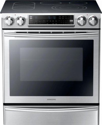  Samsung - 5.8 Cu. Ft. Slide-In Electric Range with Flex Duo™ Oven - Stainless Steel