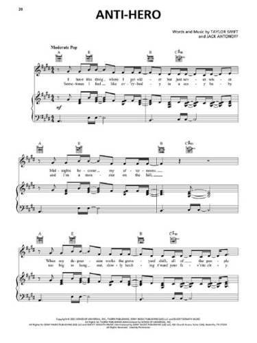 Hal Leonard Taylor Swift - Midnights Artist Songbook Sheet Music GLOBAL SHIPPING