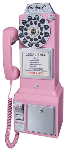  Crosley - CR56-PI Corded 1950s Pay Phone - Pink