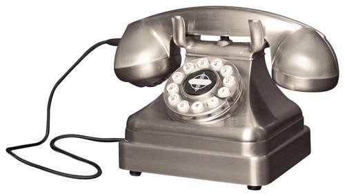 Crosley - CR62-BC Corded Kettle Classic Desk Phone - Silver