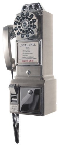  Crosley - CR56-BC Corded 1950s Pay Phone - Silver